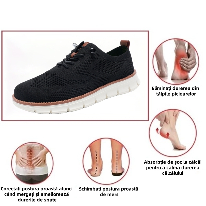 ⏰50% reducere astăzi, nu o ratați! Pantofi ortopedici ergonomici, stil britanic elegant, respirabili + cusuți manual