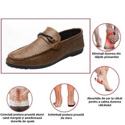 🐂Mocasini bărbătești din piele naturală de vacă👞Design slip-on, cusut manual✅Suport pentru bolta plantară - ameliorează durerea, o combinație de confort și eleganță
