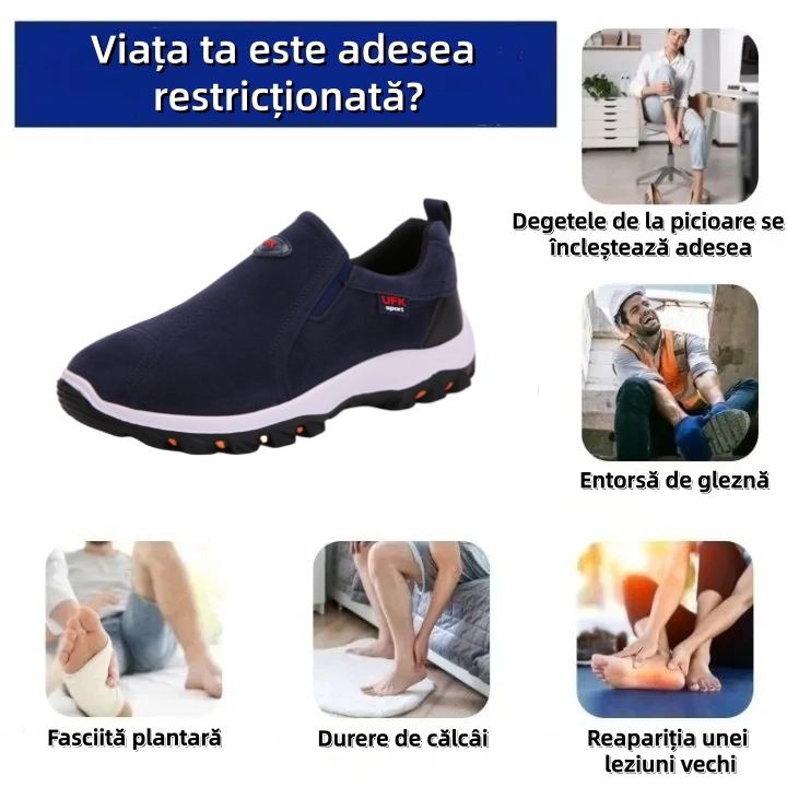 [⏰Astăzi reducere 50% - Nu ratați] Pantofi ortopedici cu design ergonomic - Piele premium + cusuți manual 👞Potriviti pentru plimbări lungi✅️