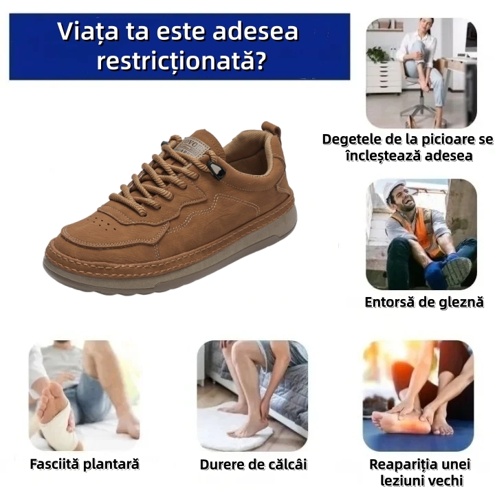 【⏰Oferta specială de astăzi: 70% reducere - Nu ratați!】Pantofi ergonomici din piele pentru drumeții ✅️Rezolvă cu ușurință problemele de durere la picioare - Impermeabili și antiderapanți💧