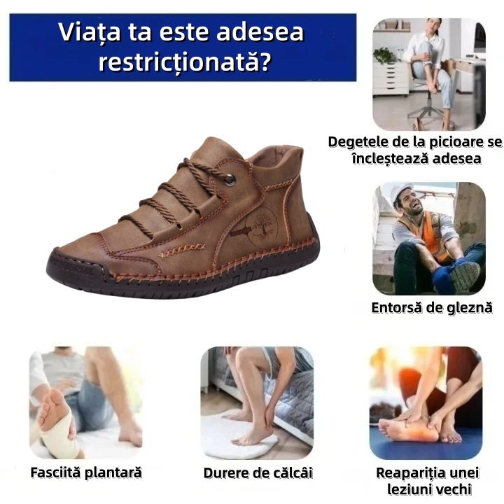 ⏰Reducere de 70% astăzi – Nu ratați ocazia!🐂Pantofi ortopedici din piele de vacă pentru bărbați, impermeabili și antiderapanti,🦶care ameliorează durerile de picioare.