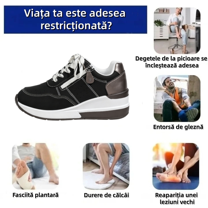 ⏰Ultima zi! Reducere 70% - Nu rata ocazia! ✅️Încălțăminte confortabilă pentru femei cu suport pentru bolta plantară - design ergonomic