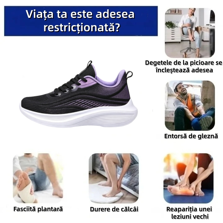⏰Ultima zi! Reducere 30% - Nu rata ocazia! ✅️Încălțăminte confortabilă pentru femei cu suport pentru bolta plantară - design ergonomic