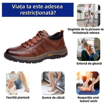 🎄Ofertă limitată de Crăciun: Reducere 70% – Nu ratați! 🐂 Pantofi ortopedici bărbătești îmbunătățiți, confecționați din piele naturală de vacă australiană. 👞 Impermeabili și antiderapanți. ✅ - Ameliorează eficient durerile de picioare.