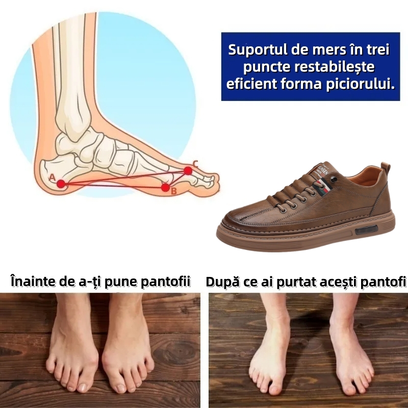 【🎁 70% reducere astăzi - Nu ratați!】Pantofi ortopedici din piele naturală, cu design ergonomic👞 - Ameliorează eficient durerile de picioare și fasciita plantară. Potriviti pentru plimbări lungi✅️