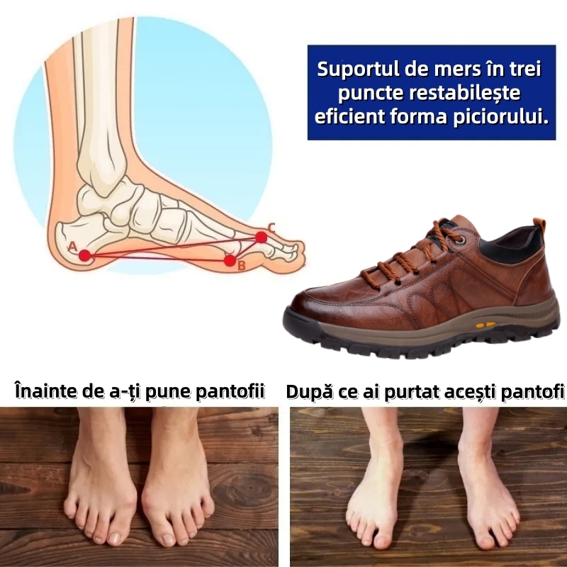 🎄Ofertă limitată de Crăciun: Reducere 70% – Nu ratați! 🐂 Pantofi ortopedici bărbătești îmbunătățiți, confecționați din piele naturală de vacă australiană. 👞 Impermeabili și antiderapanți. ✅ - Ameliorează eficient durerile de picioare.