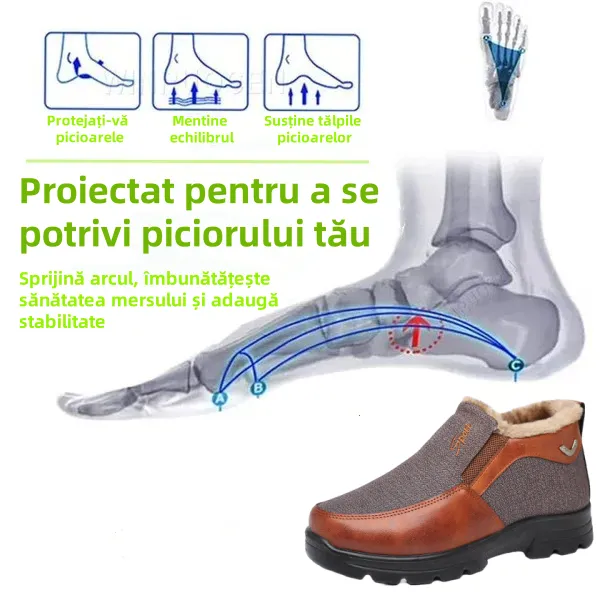 🔥 (Ultima zi) Reducere de 50% 🎁 Pantofi ortopedici de iarnă pentru bărbați - Calmează eficient durerile de picioare - Ergonomie