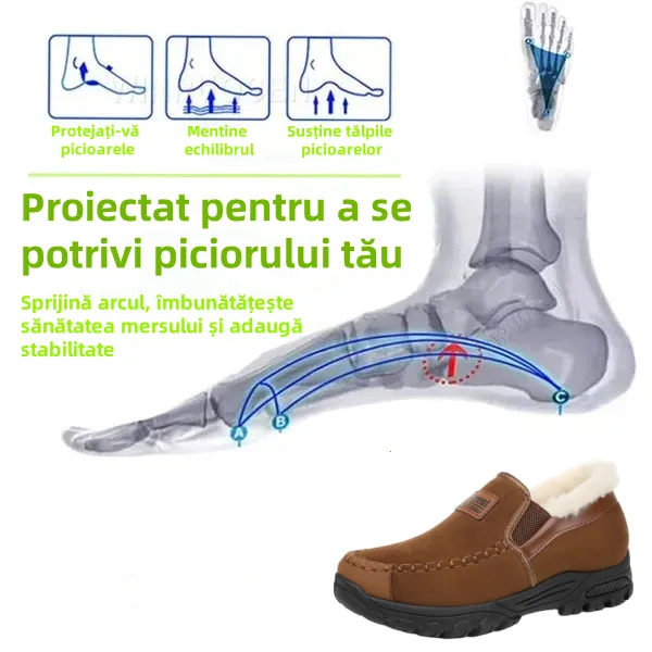 [🔥50% reducere astăzi - nu-l ratați] Pantofi ortopedici cu design ergonomic - căptușeală din lână de iarnă + cusătură manuală👞