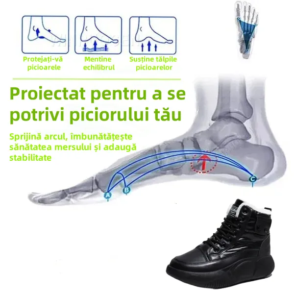 (🔥50% reducere astăzi - nu ratați această oportunitate) ⏰ - Pantof confortabil de iarnă căptușit cu fleece moale (suport pentru arc - facilitează mersul)