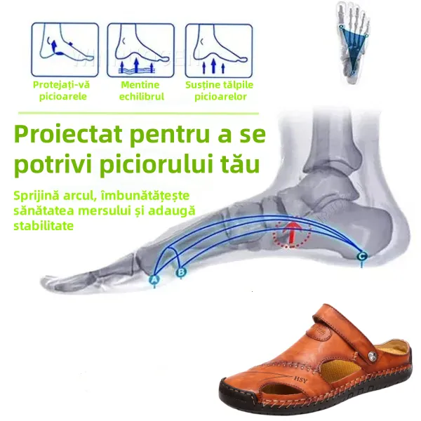 [🎁Ultima zi la jumătate de preț, nu o ratați] Sandale ortopedice cu design ergonomic, piele de vacă selectată + cusute manual