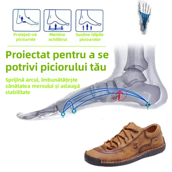 【🔥50% reducere astăzi - nu o ratați】 Pantofi ortopedici cu design ergonomic - piele de înaltă calitate + cusut manual 👞