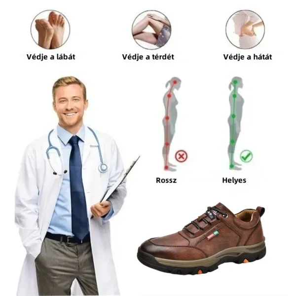 [🎁50% kedvezmény ma - ne hagyd ki] Ergonomikus kialakítású ortopéd cipő - Ausztrál kiváló minőségű bőr + láb ortopéd funkció 👞