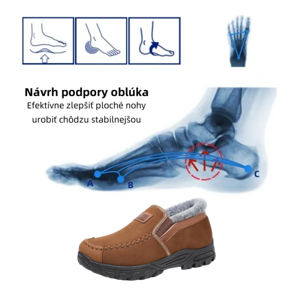 【🎁50% kedvezménnyel ma - ne hagyd ki】Férfi prémium ívtartó, meleg, könnyű, felhúzható sétacipő