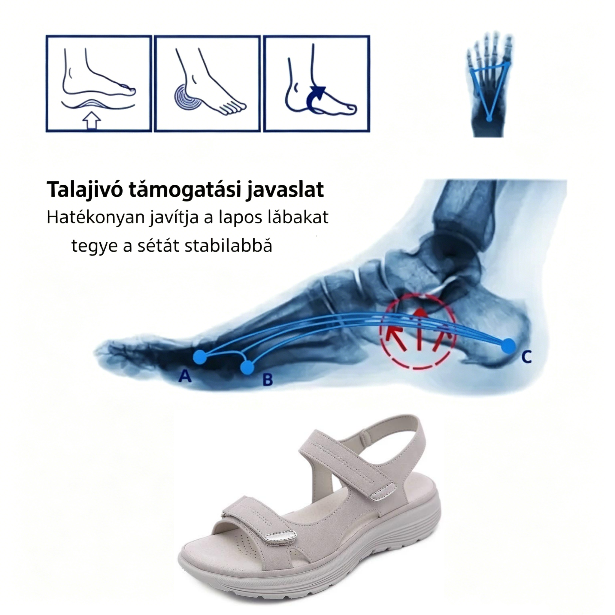 🎁Ma féláron - ne maradj le! Nyári női platformos, párnázott ortopéd szandálok