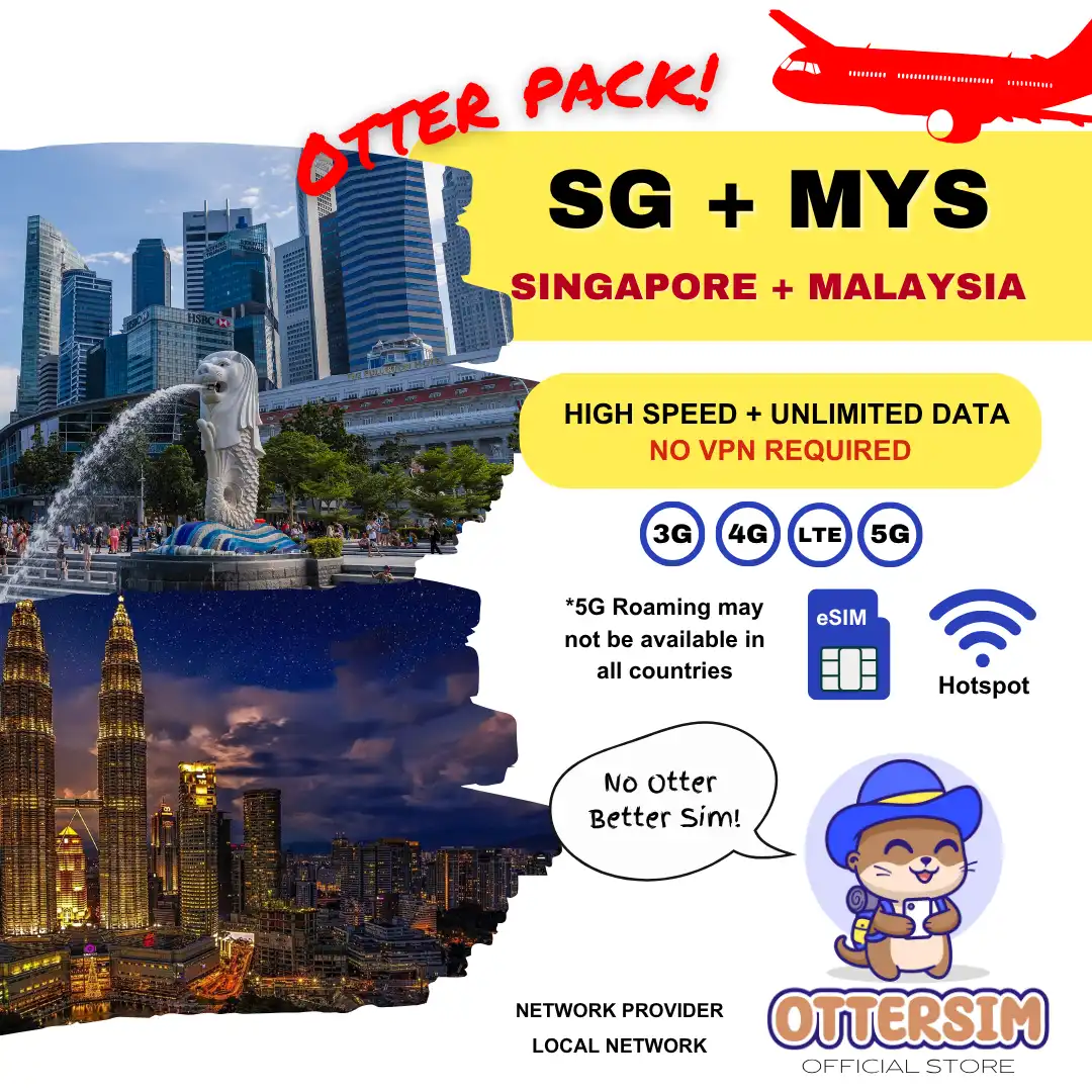 Ottersim eSIM - Singapore & Malaysia Pack