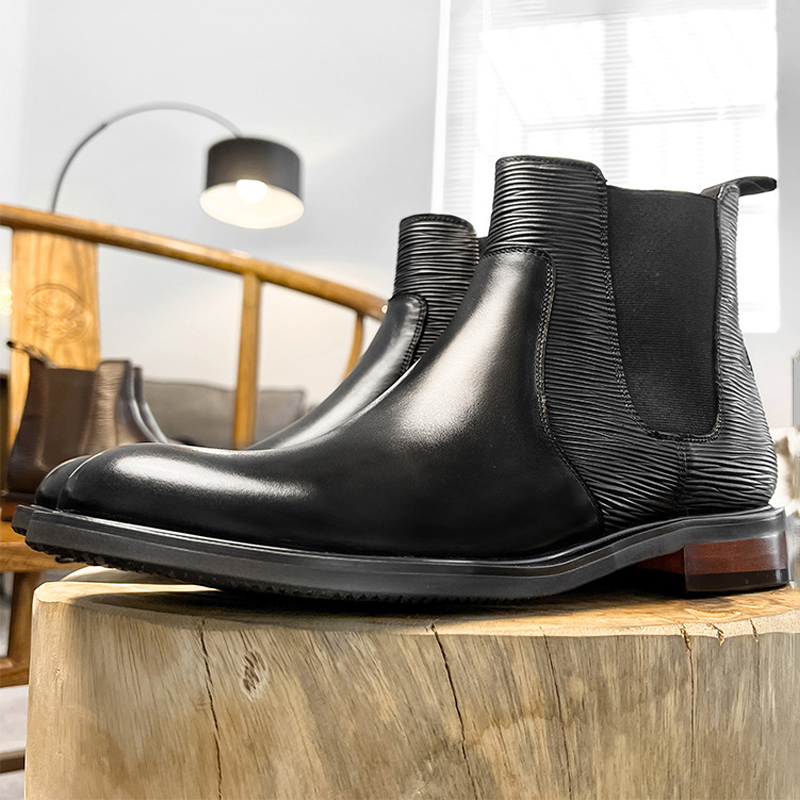 New Arrival Men's Full-Grain Leather Chelsea Boots