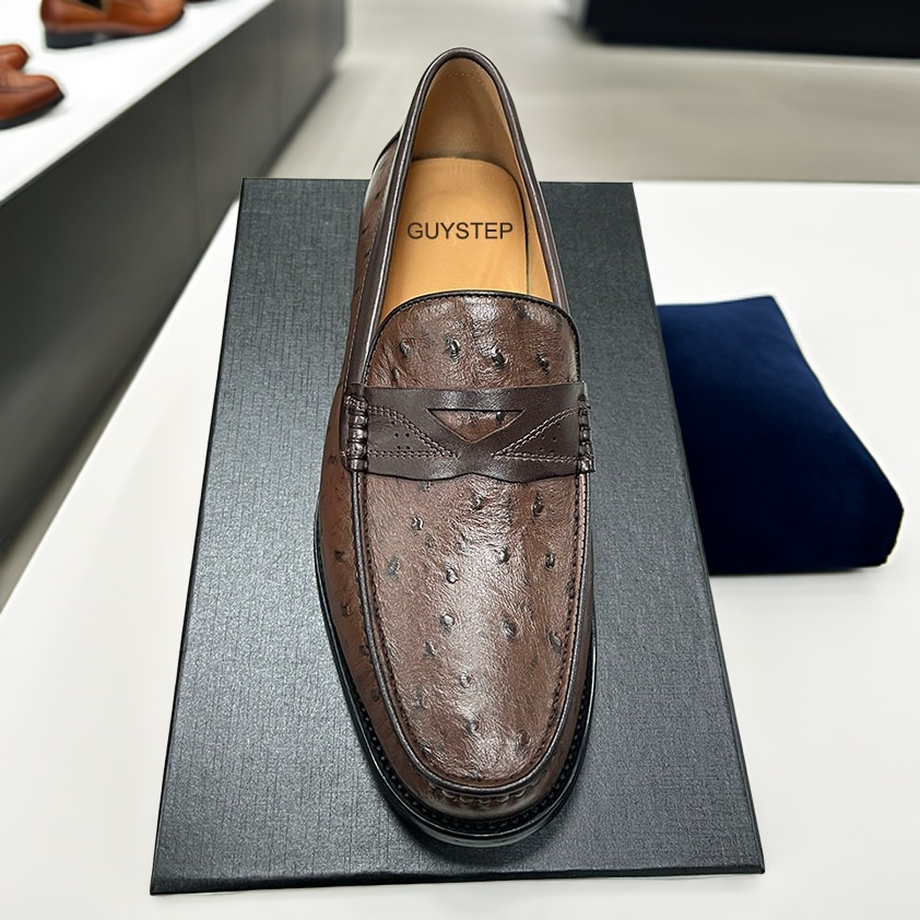 2025 New men's first layer leather casual simple versatile loafers