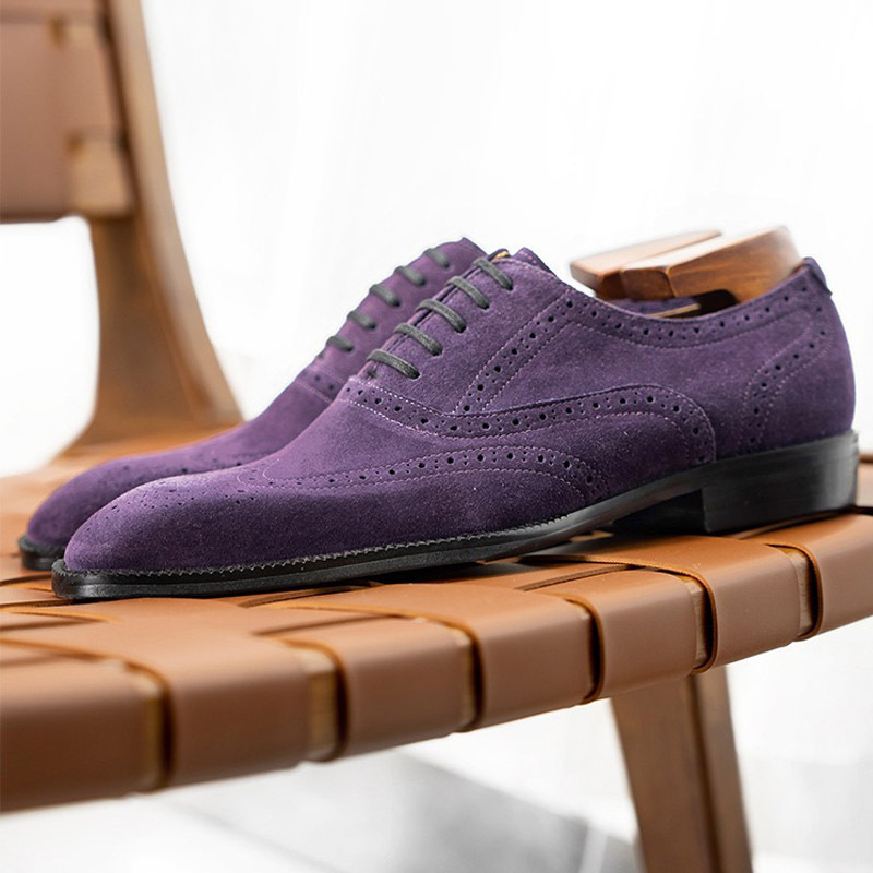 GUYSTEP™Men's pointed toe British formal business frosted lace-up casual leather shoes