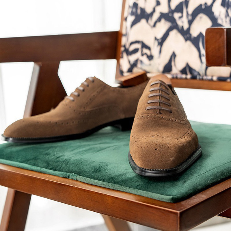 GUYSTEP™Men's pointed toe British formal business frosted lace-up casual leather shoes