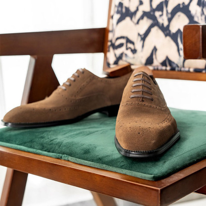 GUYSTEP™Men's pointed toe British formal business frosted lace-up casual leather shoes