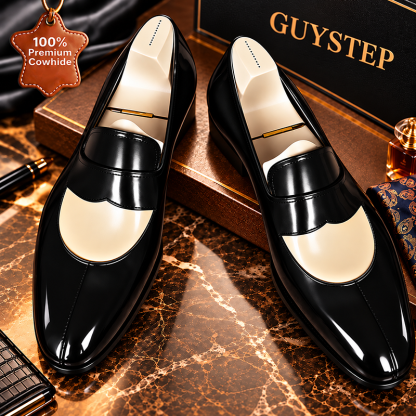 Stylish Navy - Blue Leather Loafers: Elegant and Sophisticated Footwear