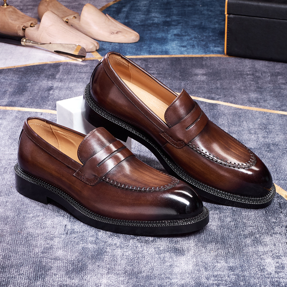 Men's Genuine Leather Casual Slip-On Loafers
