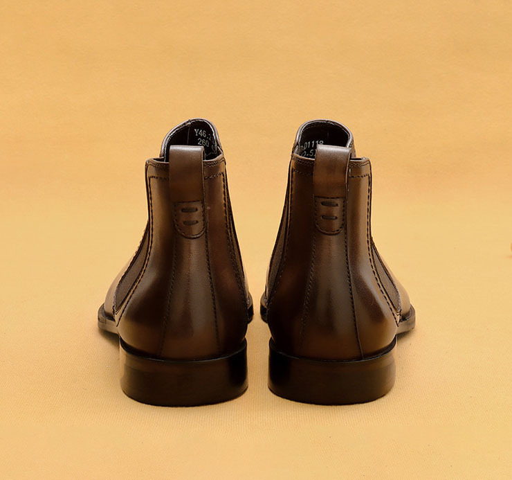 Men's Genuine Leather Square-Toe Chelsea Boots