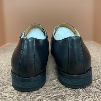 Men's Genuine Leather Brogue-Detailed Monk Shoes