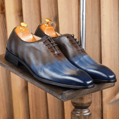 [Copy]Classic Grey Side Buckle Leather Shoes