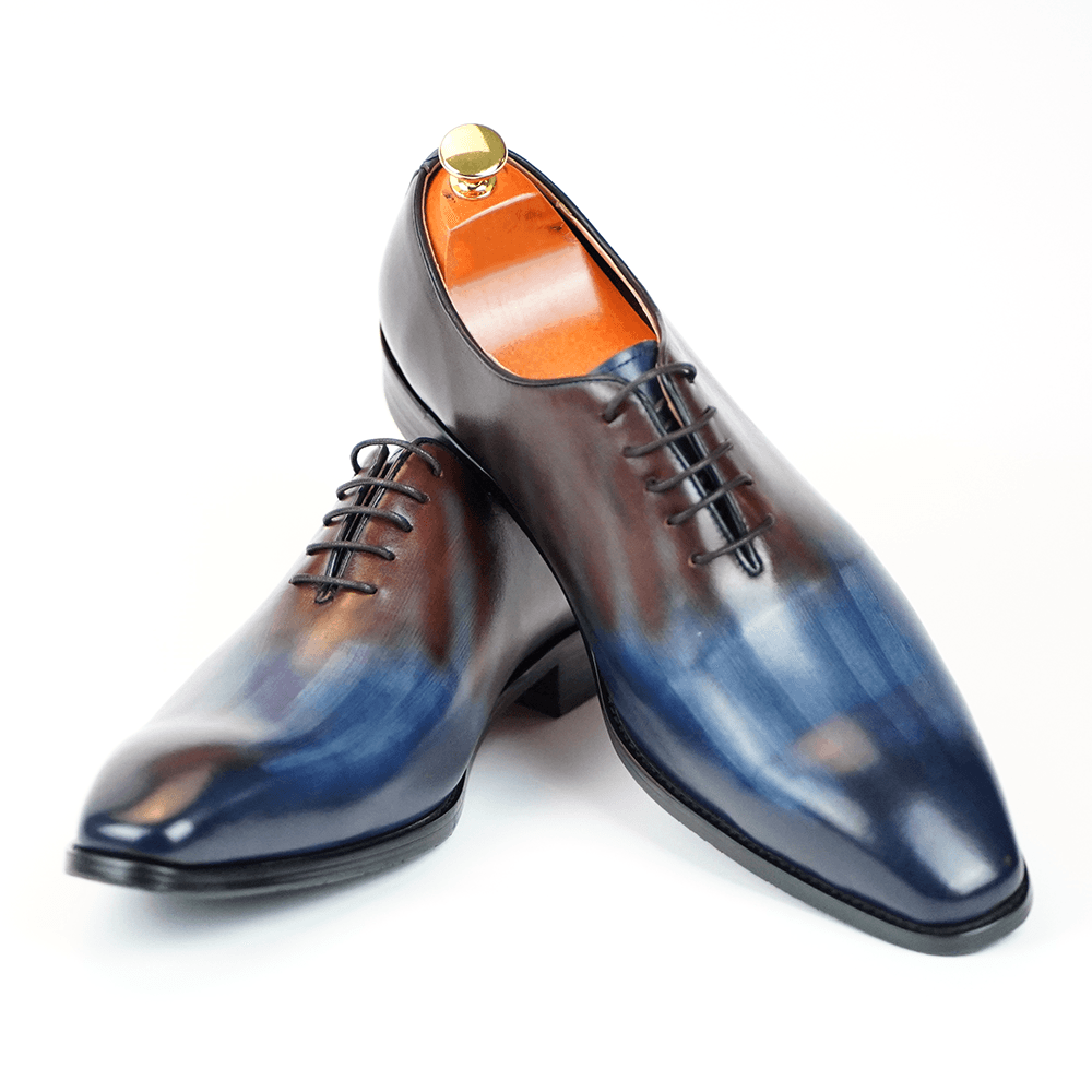 [Copy]Classic Grey Side Buckle Leather Shoes