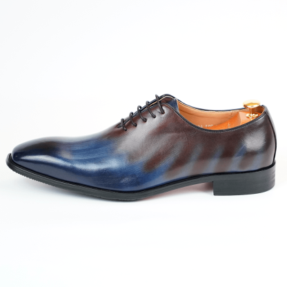 [Copy]Classic Grey Side Buckle Leather Shoes