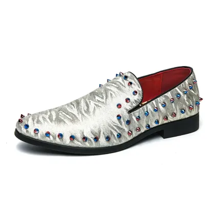 Stylish men's patchwork design loafers