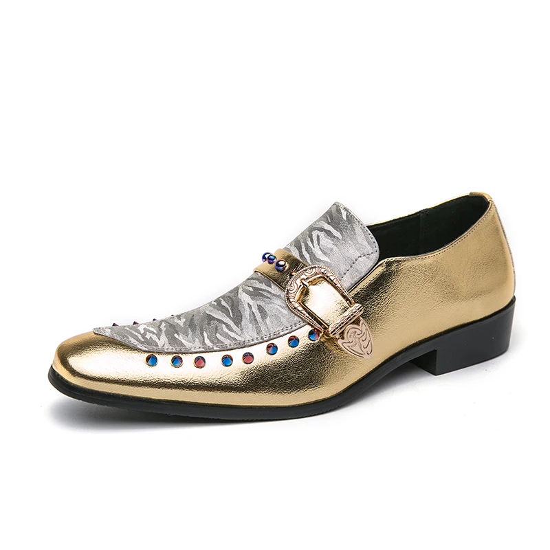 Stylish men's patchwork design loafers