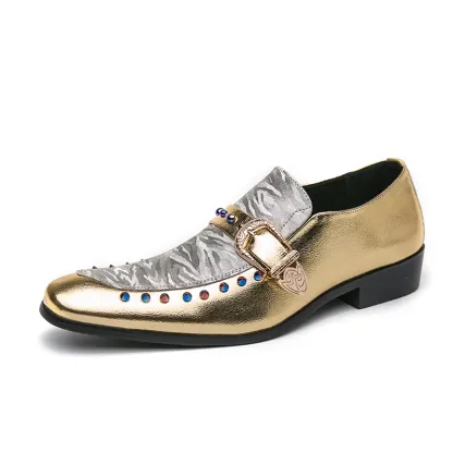 Stylish men's patchwork design loafers