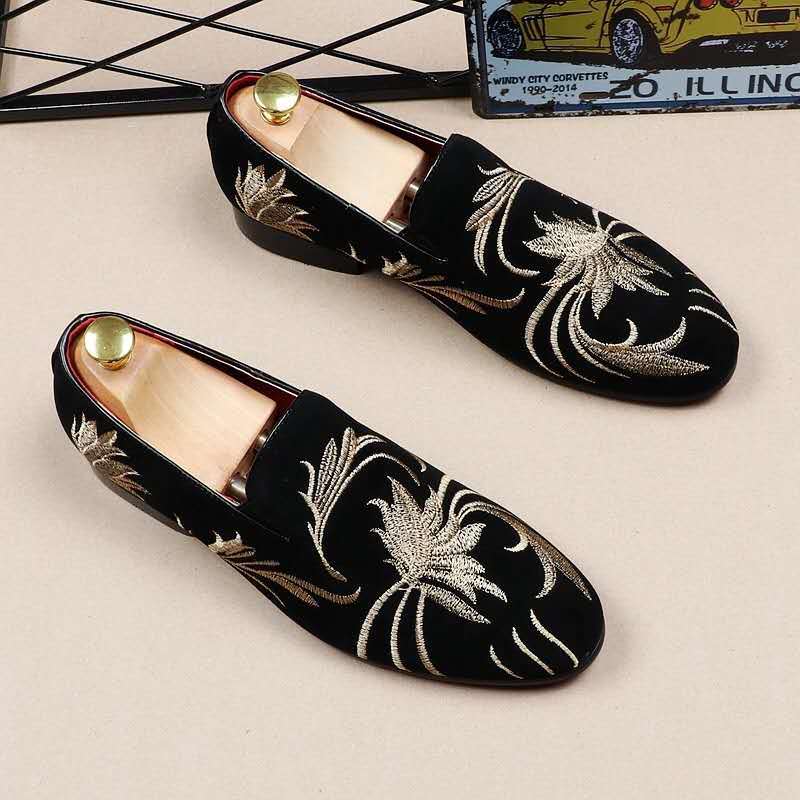 GUYSTEP™-Golden Black Embroidery Men's Luxury Loafers