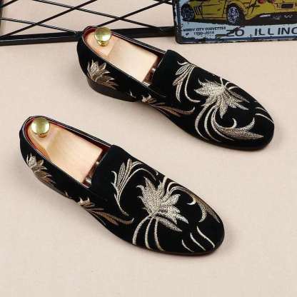 GUYSTEP™-Golden Black Embroidery Men's Luxury Loafers