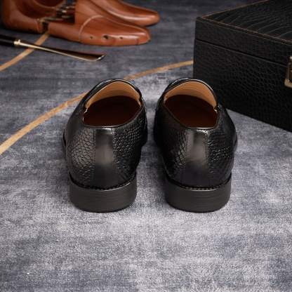 Men's Genuine Leather Handcrafted Snakeskin-Patterned Loafers