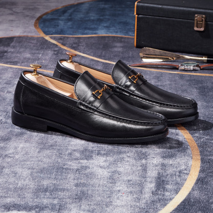 Men's Premium Business Casual Genuine Cowhide Horsebit Loafers