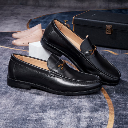 Men's Premium Business Casual Genuine Cowhide Horsebit Loafers
