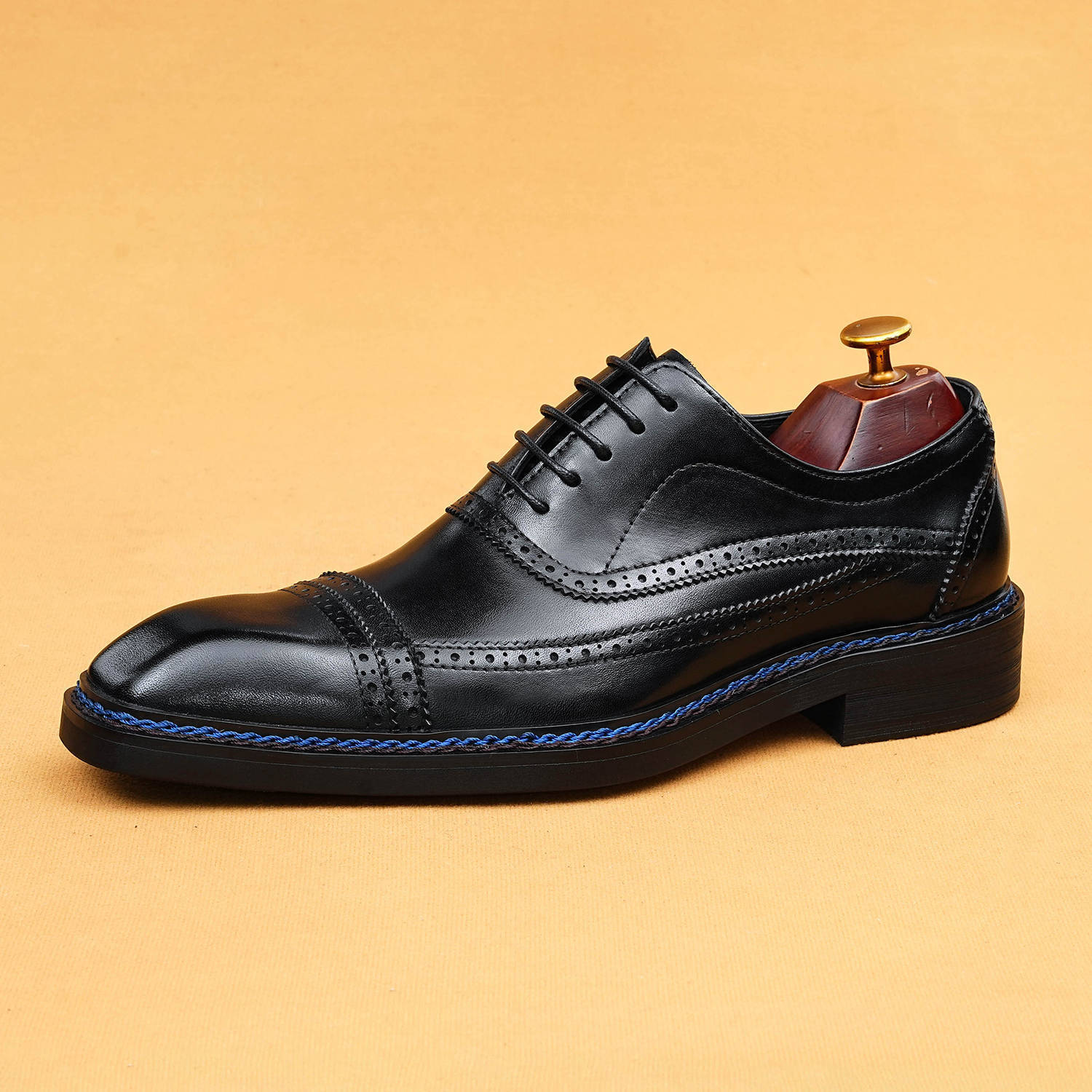 Brogue Carved Business Suit Norwegian Sewn Oxford