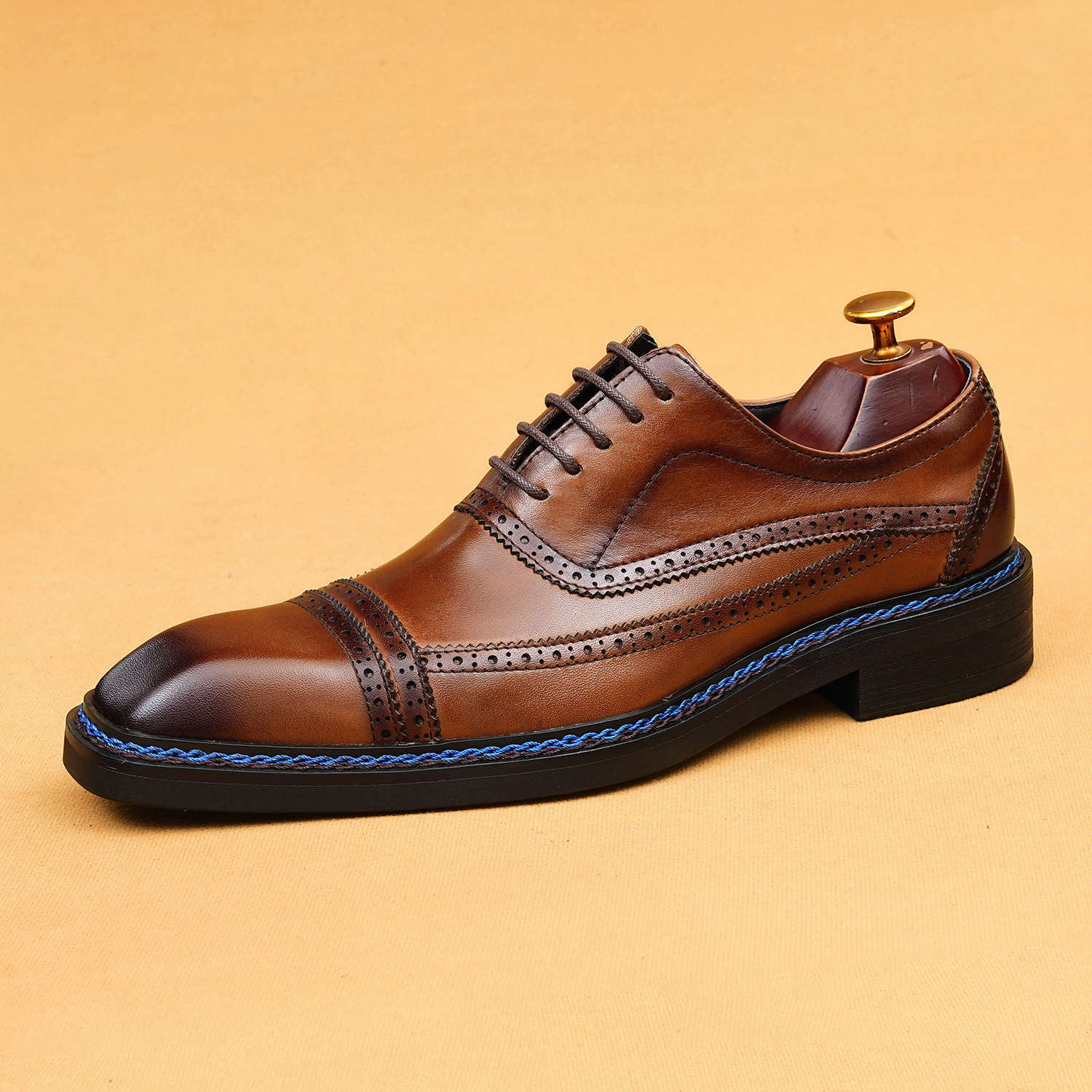 Brogue Carved Business Suit Norwegian Sewn Oxford