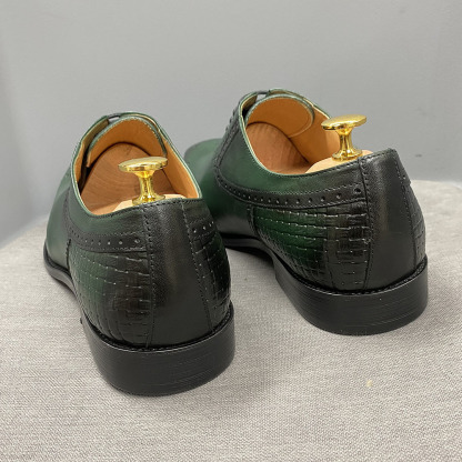 Men's Genuine Leather Business Brogue Oxford Shoes