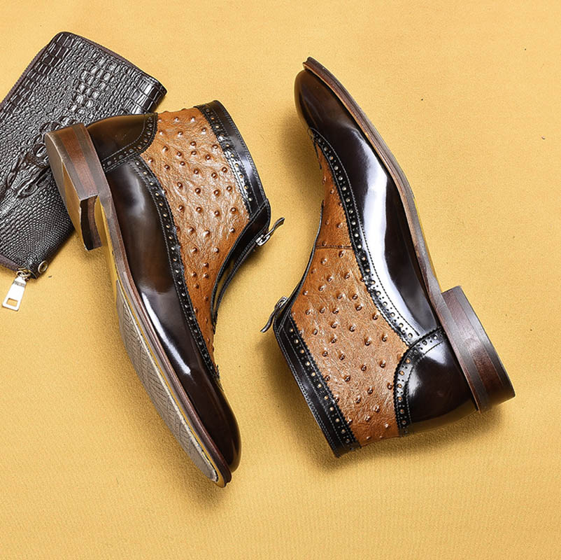 GUYSTEP™-Front Zipper Genuine Leather Ankle Boots