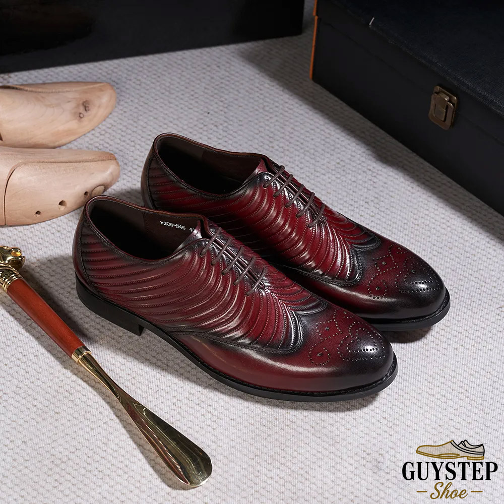GUYSTEP™Men's Business Casual Embossed Cowhide Leather Oxford Shoes