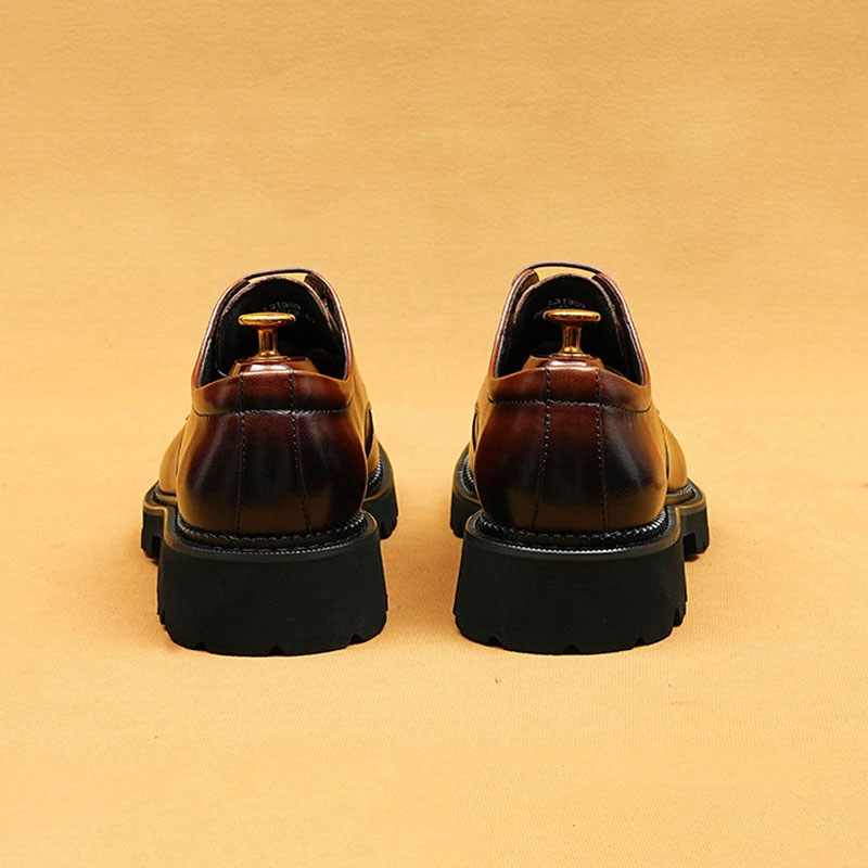 Men's Genuine Leather Business-Casual Platform Derby Shoes