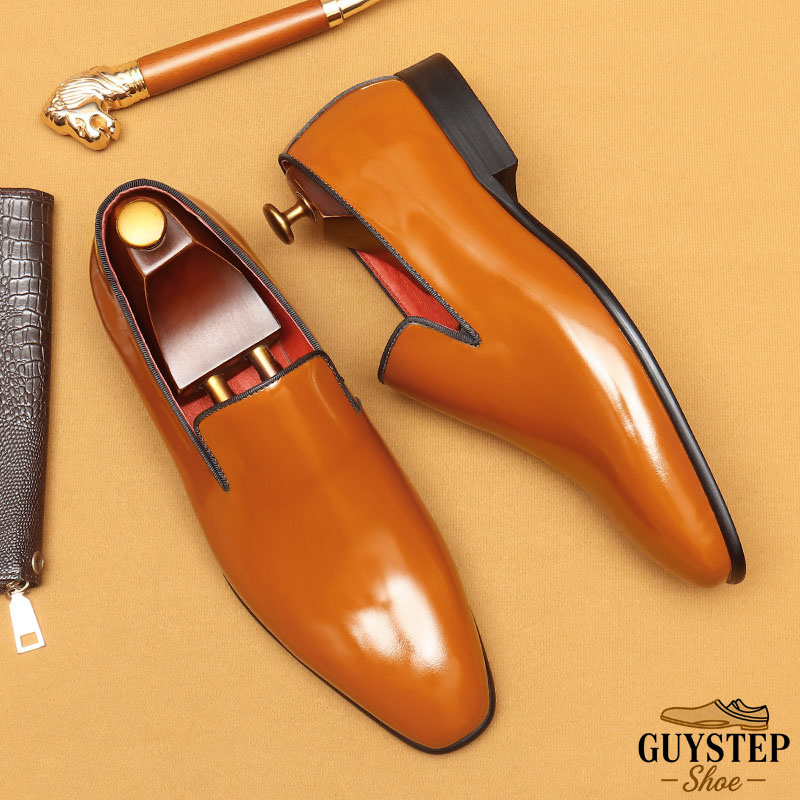 GUYSTEP™ Men's Full-Grain Patent Leather Business-Casual Loafer Shoes