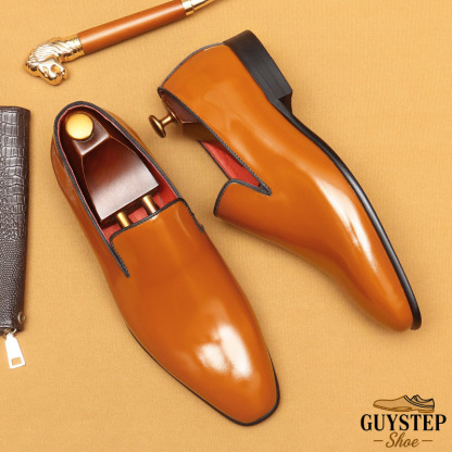 GUYSTEP™ Men's Full-Grain Patent Leather Business-Casual Loafer Shoes