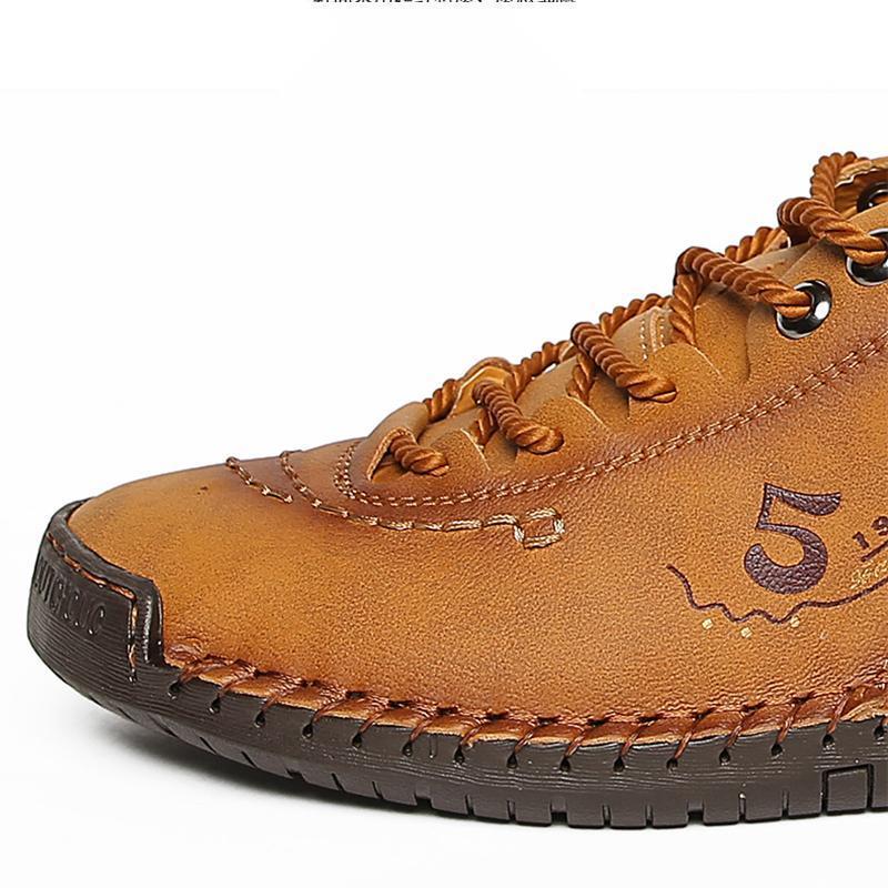 Men's Casual Soft Leather Lace up Shoes