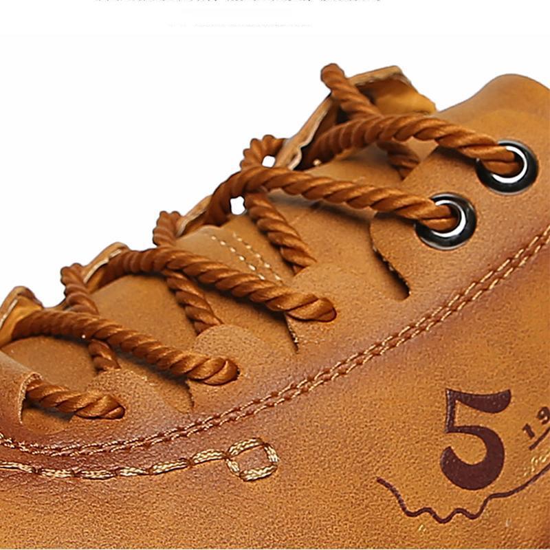 Men's Casual Soft Leather Lace up Shoes