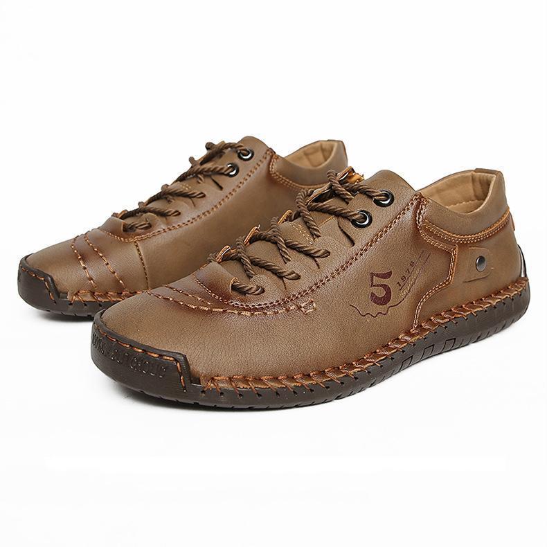 Men's Casual Soft Leather Lace up Shoes